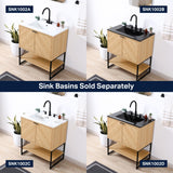 Moss Chevron-Front Modern Minimalist 2-Shelf Bath Vanity Cabinet Only (Sink Basin Not Included)
