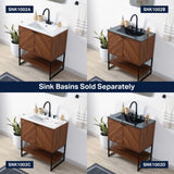 Moss Chevron-Front Modern Minimalist 2-Shelf Bath Vanity Cabinet Only (Sink Basin Not Included)