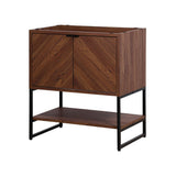 Moss Chevron-Front Modern Minimalist 2-Shelf Bath Vanity Cabinet Only (Sink Basin Not Included)