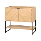 Moss Chevron-Front Modern Minimalist 2-Shelf Bath Vanity Cabinet Only (Sink Basin Not Included)