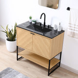 Moss Chevron-Front Modern Minimalist 2-Shelf Bath Vanity Cabinet Only (Sink Basin Not Included)