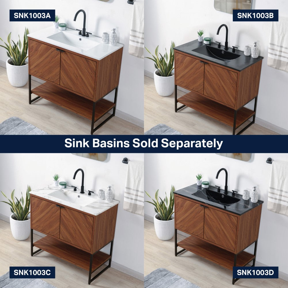 Moss Chevron-Front Modern Minimalist 2-Shelf Bath Vanity Cabinet Only (Sink Basin Not Included)
