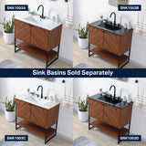 Moss Chevron-Front Modern Minimalist 2-Shelf Bath Vanity Cabinet Only (Sink Basin Not Included)