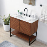 Moss Chevron-Front Modern Minimalist 2-Shelf Bath Vanity Cabinet Only (Sink Basin Not Included)