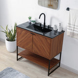 Moss Chevron-Front Modern Minimalist 2-Shelf Bath Vanity Cabinet Only (Sink Basin Not Included)