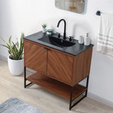 Moss Chevron-Front Modern Minimalist 2-Shelf Bath Vanity Cabinet Only (Sink Basin Not Included)
