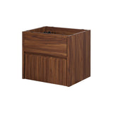 Pine Slat Modern Coastal 2-Drawer Wall Mounted Bath Vanity Cabinet Only (Sink Basin Not Included)
