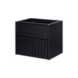 Pine Slat Modern Coastal 2-Drawer Wall Mounted Bath Vanity Cabinet Only (Sink Basin Not Included)