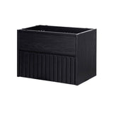Pine Slat Modern Coastal 2-Drawer Wall Mounted Bath Vanity Cabinet Only (Sink Basin Not Included)
