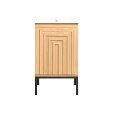 Fjord Geometric Modern Transitional 2-Shelf Bath Vanity Cabinet Only (Sink Basin Not Included)