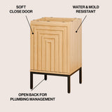 Fjord Geometric Modern Transitional 2-Shelf Bath Vanity Cabinet Only (Sink Basin Not Included)