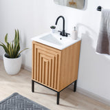 Fjord Geometric Modern Transitional 2-Shelf Bath Vanity Cabinet Only (Sink Basin Not Included)