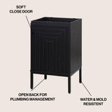Fjord Geometric Modern Transitional 2-Shelf Bath Vanity Cabinet Only (Sink Basin Not Included)