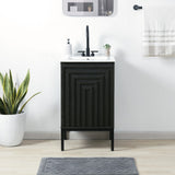Fjord Geometric Modern Transitional 2-Shelf Bath Vanity Cabinet Only (Sink Basin Not Included)