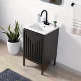 Fjord Geometric Modern Transitional 2-Shelf Bath Vanity Cabinet Only (Sink Basin Not Included)