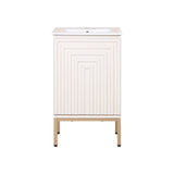 Fjord Geometric Modern Transitional 2-Shelf Bath Vanity Cabinet Only (Sink Basin Not Included)