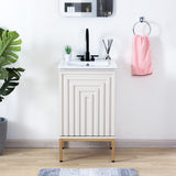 Fjord Geometric Modern Transitional 2-Shelf Bath Vanity Cabinet Only (Sink Basin Not Included)