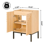 Fjord Geometric Modern Transitional 2-Shelf Bath Vanity Cabinet Only (Sink Basin Not Included)