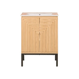 Fjord Geometric Modern Transitional 2-Shelf Bath Vanity Cabinet Only (Sink Basin Not Included)