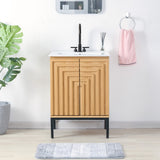 Fjord Geometric Modern Transitional 2-Shelf Bath Vanity Cabinet Only (Sink Basin Not Included)