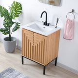 Fjord Geometric Modern Transitional 2-Shelf Bath Vanity Cabinet Only (Sink Basin Not Included)