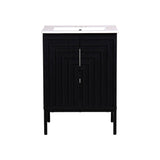 Fjord Geometric Modern Transitional 2-Shelf Bath Vanity Cabinet Only (Sink Basin Not Included)