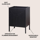 Fjord Geometric Modern Transitional 2-Shelf Bath Vanity Cabinet Only (Sink Basin Not Included)