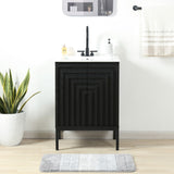 Fjord Geometric Modern Transitional 2-Shelf Bath Vanity Cabinet Only (Sink Basin Not Included)