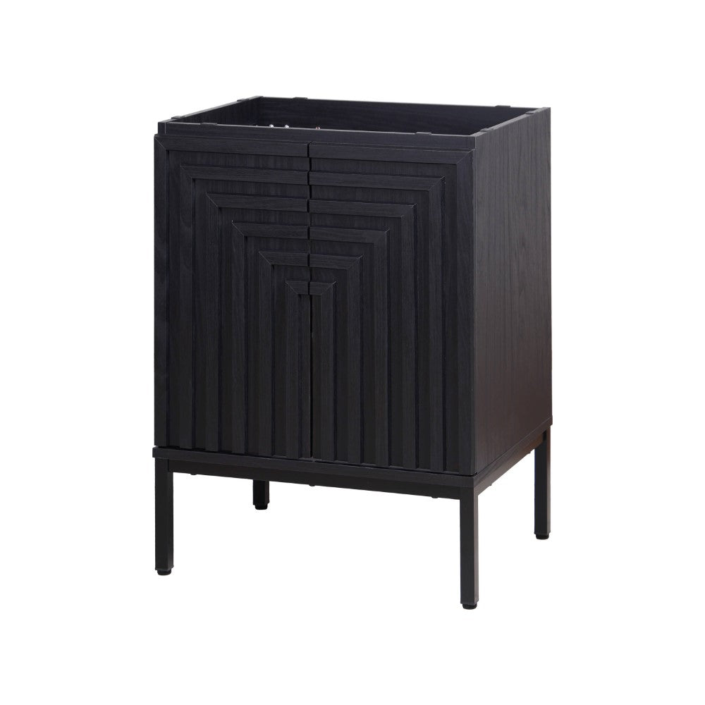 Fjord Geometric Modern Transitional 2-Shelf Bath Vanity Cabinet Only (Sink Basin Not Included)