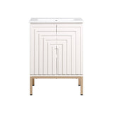 Fjord Geometric Modern Transitional 2-Shelf Bath Vanity Cabinet Only (Sink Basin Not Included)