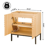 Fjord Geometric Modern Transitional 2-Shelf Bath Vanity Cabinet Only (Sink Basin Not Included)