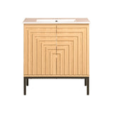 Fjord Geometric Modern Transitional 2-Shelf Bath Vanity Cabinet Only (Sink Basin Not Included)