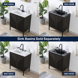 Fjord Geometric Modern Transitional 2-Shelf Bath Vanity Cabinet Only (Sink Basin Not Included)
