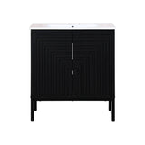 Fjord Geometric Modern Transitional 2-Shelf Bath Vanity Cabinet Only (Sink Basin Not Included)