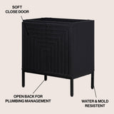 Fjord Geometric Modern Transitional 2-Shelf Bath Vanity Cabinet Only (Sink Basin Not Included)