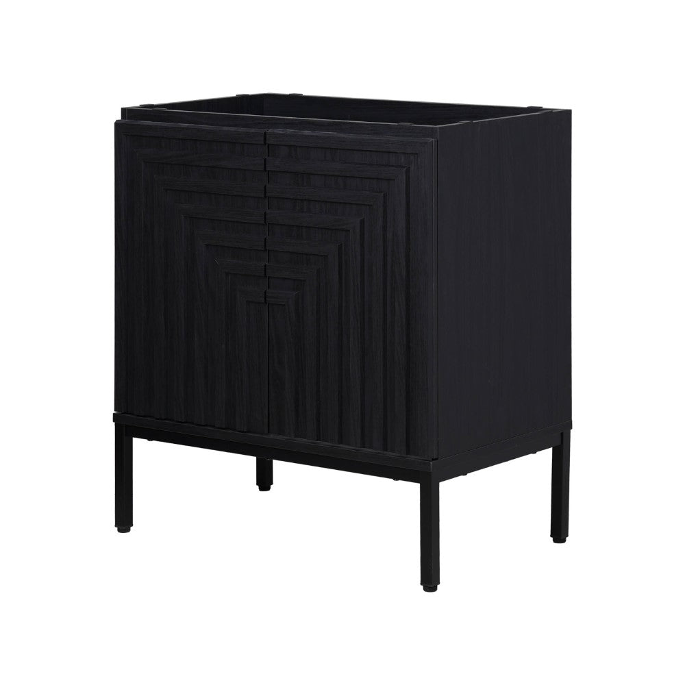 Fjord Geometric Modern Transitional 2-Shelf Bath Vanity Cabinet Only (Sink Basin Not Included)