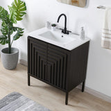 Fjord Geometric Modern Transitional 2-Shelf Bath Vanity Cabinet Only (Sink Basin Not Included)