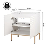 Fjord Geometric Modern Transitional 2-Shelf Bath Vanity Cabinet Only (Sink Basin Not Included)
