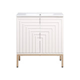 Fjord Geometric Modern Transitional 2-Shelf Bath Vanity Cabinet Only (Sink Basin Not Included)