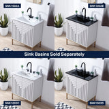 Fjord Geometric Modern Transitional 2-Shelf Bath Vanity Cabinet Only (Sink Basin Not Included)