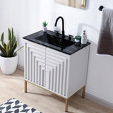 Fjord Geometric Modern Transitional 2-Shelf Bath Vanity Cabinet Only (Sink Basin Not Included)