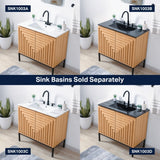 Fjord Geometric Modern Transitional 2-Shelf Bath Vanity Cabinet Only (Sink Basin Not Included)