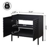 Fjord Geometric Modern Transitional 2-Shelf Bath Vanity Cabinet Only (Sink Basin Not Included)