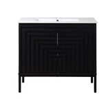 Fjord Geometric Modern Transitional 2-Shelf Bath Vanity Cabinet Only (Sink Basin Not Included)