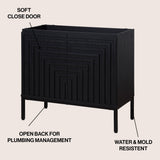 Fjord Geometric Modern Transitional 2-Shelf Bath Vanity Cabinet Only (Sink Basin Not Included)