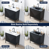 Fjord Geometric Modern Transitional 2-Shelf Bath Vanity Cabinet Only (Sink Basin Not Included)