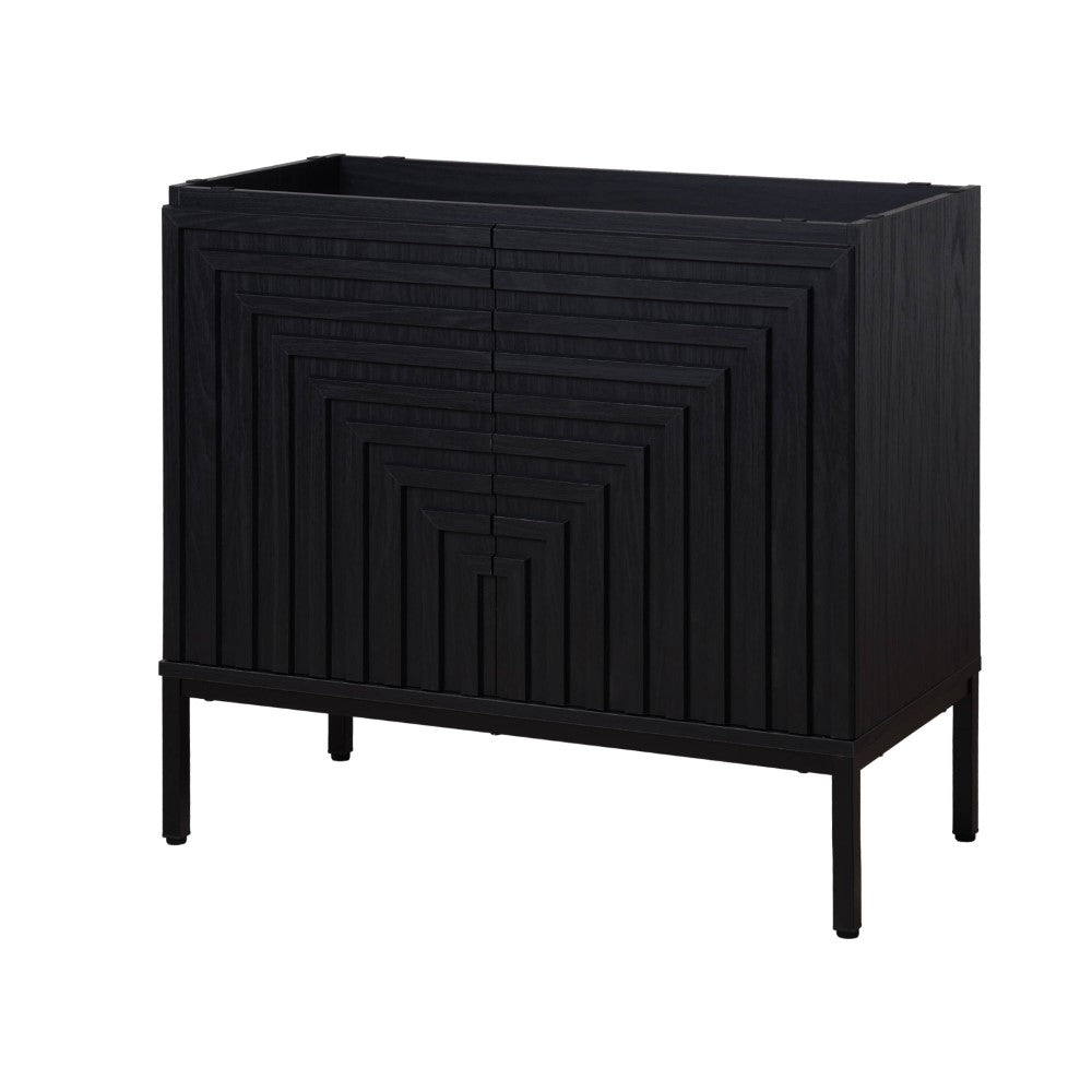 Fjord Geometric Modern Transitional 2-Shelf Bath Vanity Cabinet Only (Sink Basin Not Included)