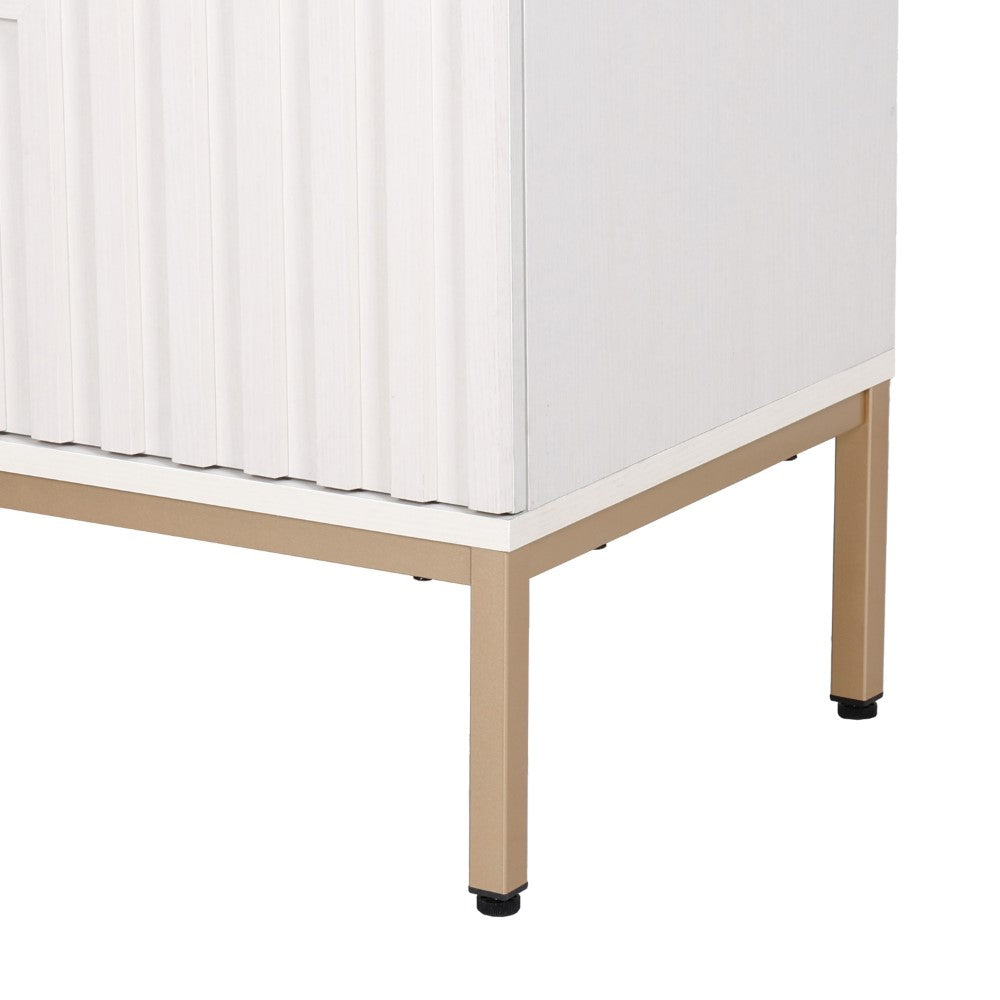 Fjord Geometric Modern Transitional 2-Shelf Bath Vanity Cabinet Only (Sink Basin Not Included)