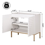 Fjord Geometric Modern Transitional 2-Shelf Bath Vanity Cabinet Only (Sink Basin Not Included)