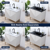 Fjord Geometric Modern Transitional 2-Shelf Bath Vanity Cabinet Only (Sink Basin Not Included)